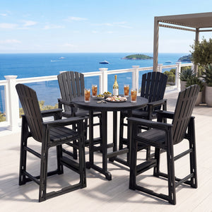 Outdoor 29 Inch Height Bar Stool with Backrest and Armrests-Black view 6