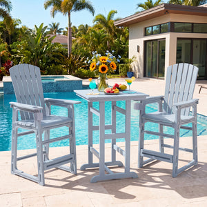 Outdoor 29 Inch Height Bar Stool with Backrest and Armrests-Gray view 2