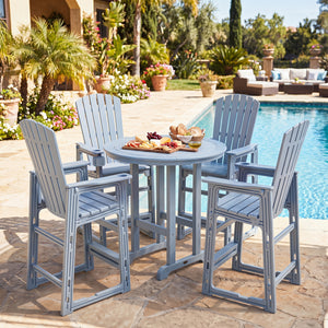 Outdoor 29 Inch Height Bar Stool with Backrest and Armrests-Gray view 5