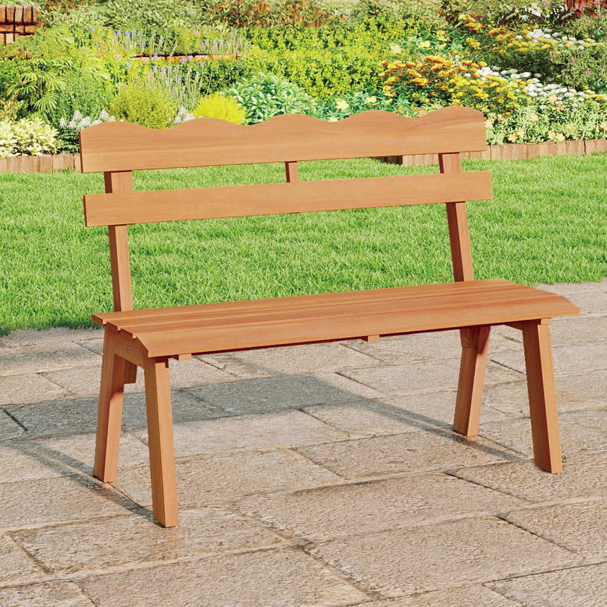 Outdoor Acacia Wood Garden Bench with 800 lbs Weight Capacity view 5