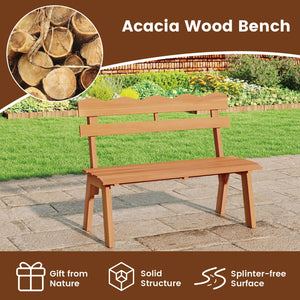 Outdoor Acacia Wood Garden Bench with 800 lbs Weight Capacity view 7