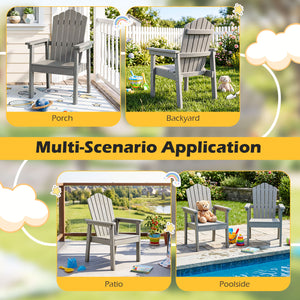 Outdoor Adirondack Chair with High Backrest and Wide Armrests for Deck Poolside-Silver view 9