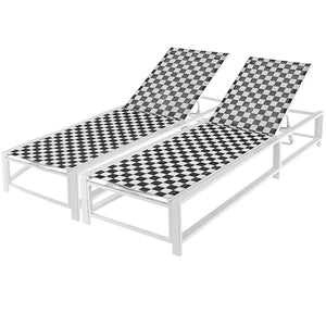 Outdoor Adjustable Patio Chaise Lounge Chair with Wheels and Sturdy Metal Frame view 4