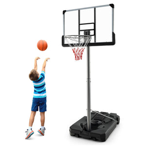 Basketball Hoop with 5.4-6.6FT Adjustable Height and 50 Inch Backboard-Black view 4