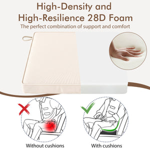Outdoor Chair Cushion Set of 2 Waterproof Fade-Resistant Olefin Seat Cushions-Beige view 7