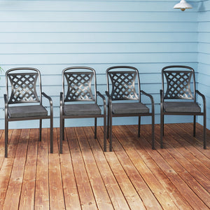 Outdoor Chair Cushion Set of 2 Waterproof Fade-Resistant Olefin Seat Cushions-Gray view 3