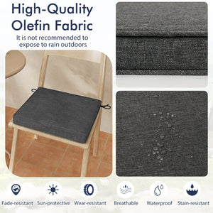 Outdoor Chair Cushion Set of 2 Waterproof Fade-Resistant Olefin Seat Cushions-Gray view 6