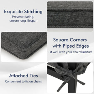 Outdoor Chair Cushion Set of 2 Waterproof Fade-Resistant Olefin Seat Cushions-Gray view 8