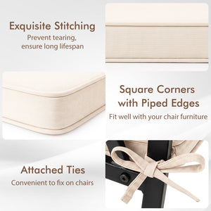 Outdoor Chair Cushion Set of 4 Waterproof Olefin Seat Cushions-Beige view 8