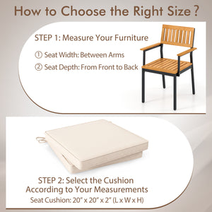 Outdoor Chair Cushion Set of 4 Waterproof Olefin Seat Cushions-Beige view 9