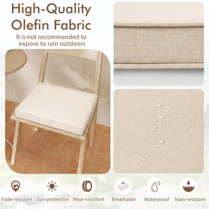 Outdoor Chair Cushion Set of 6 Waterproof Olefin Seat Cushions-Beige view 6