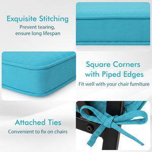 Outdoor Chair Cushion Set of 6 Waterproof Olefin Seat Cushions-Turquoise view 8