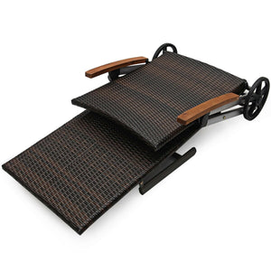Outdoor Chaise Lounge Chair Rattan Lounger Recliner Chair view 6
