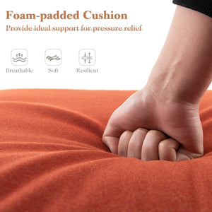 Outdoor Chaise Lounge Cushion Patio Furniture Folding Pad with Fixing Straps-Orange view 4