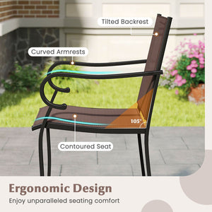 Outdoor Counter Height Bar Stools Set of 2 with Breathable Mesh Fabric view 6