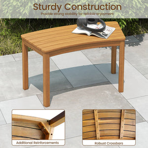 Outdoor Curved Acacia, Wood Bench Set of 2/3/4 for Front Porch-3 view 6