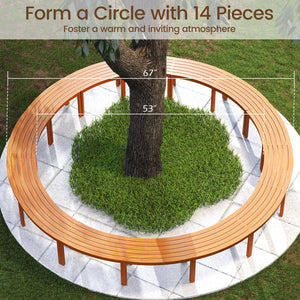 Outdoor Curved Acacia, Wood Bench Set of 2/3/4 for Front Porch-3 view 7