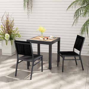 Outdoor Dining Chairs with Breathable Seat and Backrest for Backyard Porch Poolside-1 Piece view 3