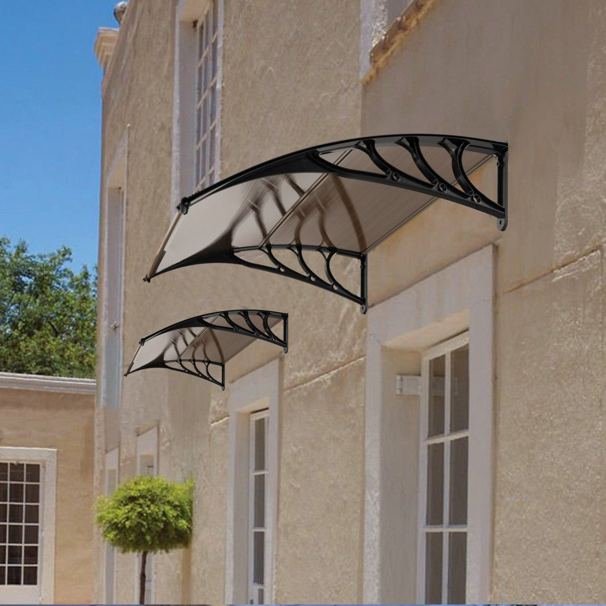 Outdoor Front Door Patio Overhang Awning for Sunlight Rain Snow Wind Protection-40 x 40 Inch view 2