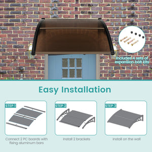Outdoor Front Door Patio Overhang Awning for Sunlight Rain Snow Wind Protection-40 x 40 Inch view 8