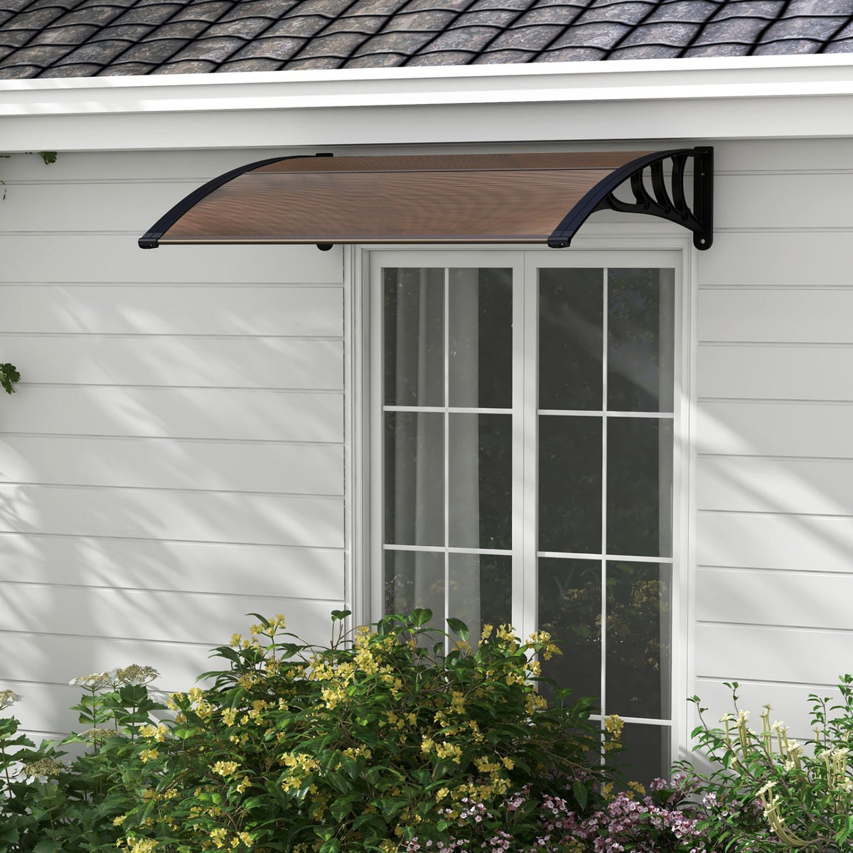 Outdoor Front Door Patio Overhang Awning for Sunlight Rain Snow Wind Protection-48 x 40 Inch view 3