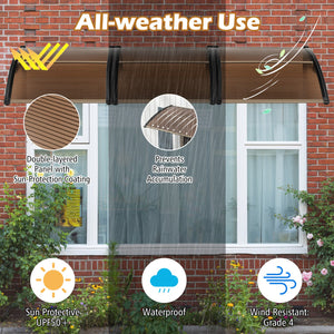 Outdoor Front Door Patio Overhang Awning for Sunlight Rain Snow Wind Protection-48 x 40 Inch view 6