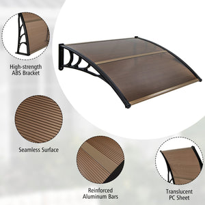 Outdoor Front Door Patio Overhang Awning for Sunlight Rain Snow Wind Protection-48 x 40 Inch view 9