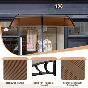 Outdoor Front Door Patio Overhang Awning for Sunlight Rain Snow Wind Protection-78 x 35 Inch view 5