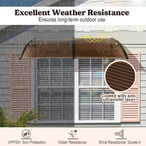 Outdoor Front Door Patio Overhang Awning for Sunlight Rain Snow Wind Protection-78 x 35 Inch view 7
