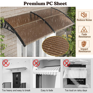Outdoor Front Door Patio Overhang Awning for Sunlight Rain Snow Wind Protection-78 x 35 Inch view 9