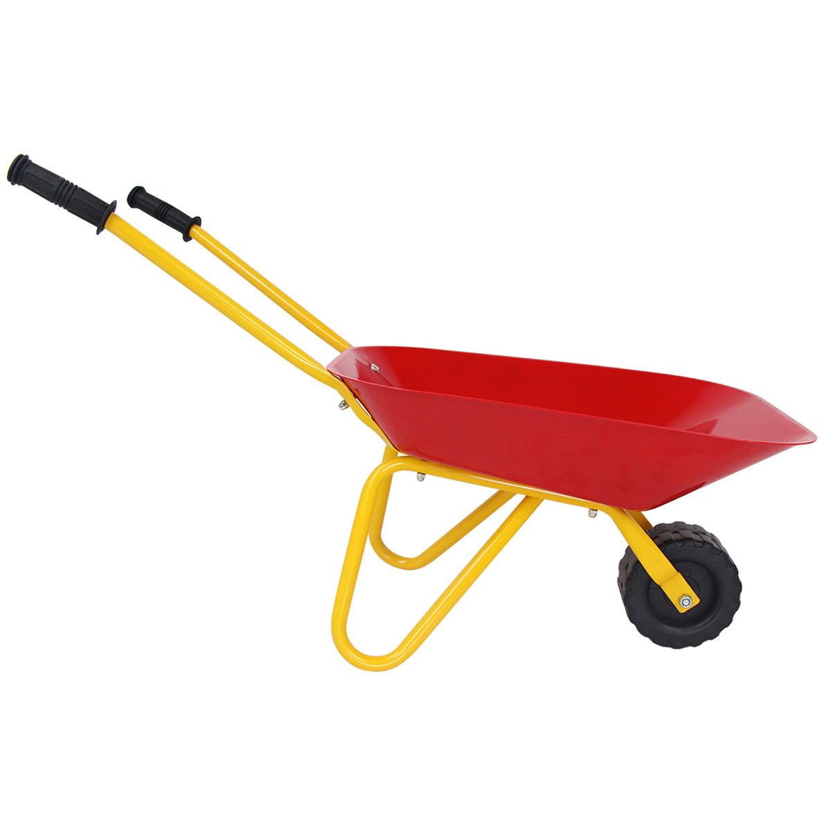 Outdoor Garden Backyard Play Toy Kids Metal Wheelbarrow-Red view 9