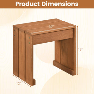 Outdoor Garden Bench Single Person Patio Backless Bench with Solid Wooden Frame view 5