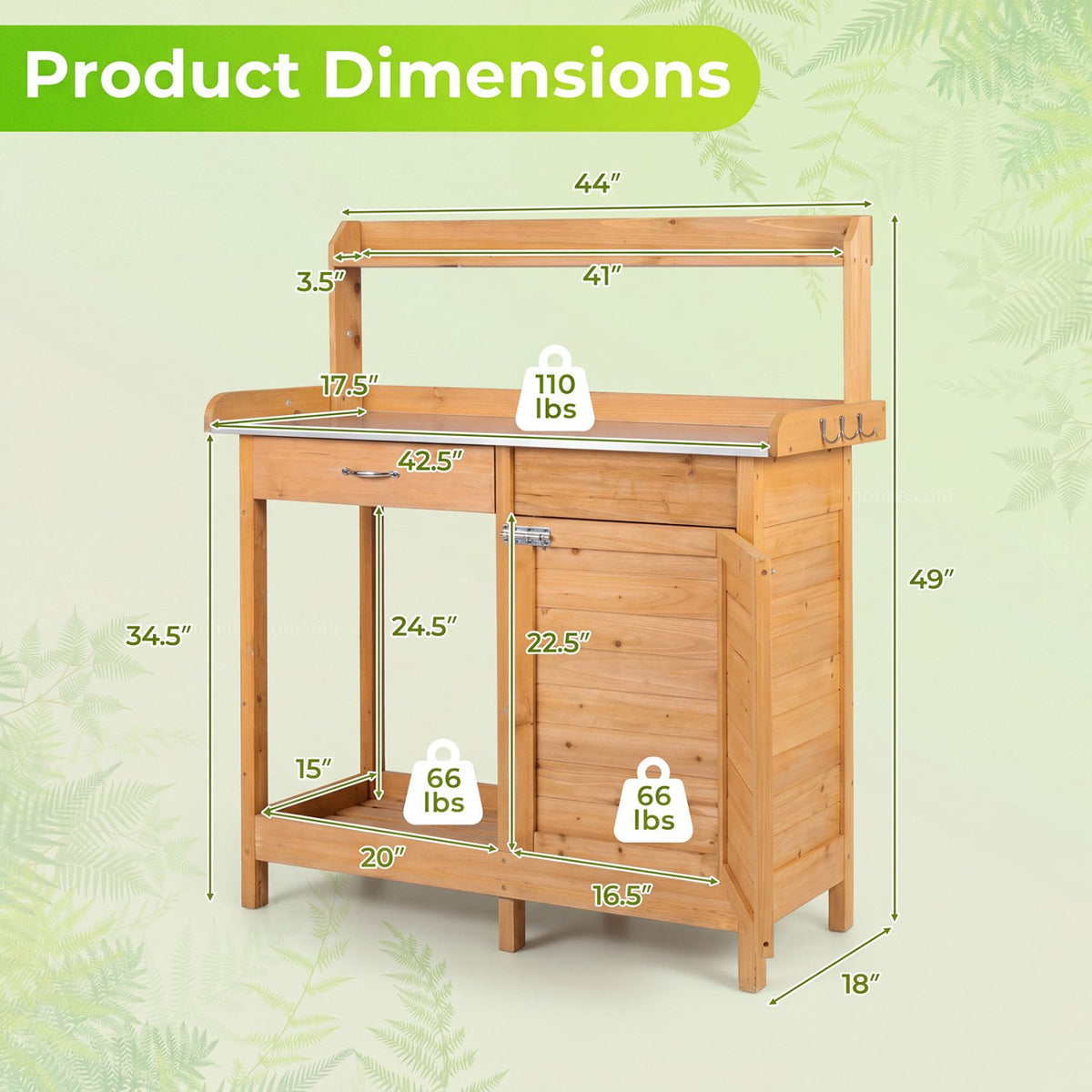 Outdoor Garden Wooden Work Station Potting Bench view 5