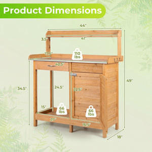 Outdoor Garden Wooden Work Station Potting Bench view 5