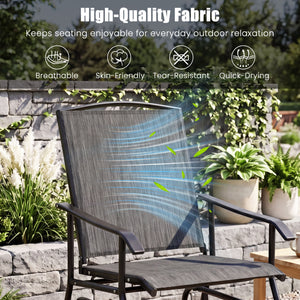 Outdoor Glider Chair with Metal Frame and Armrests-Gray view 6