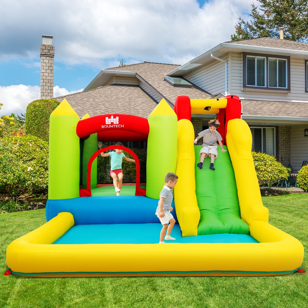 Outdoor Inflatable Bounce House with 480 W Blower view 2