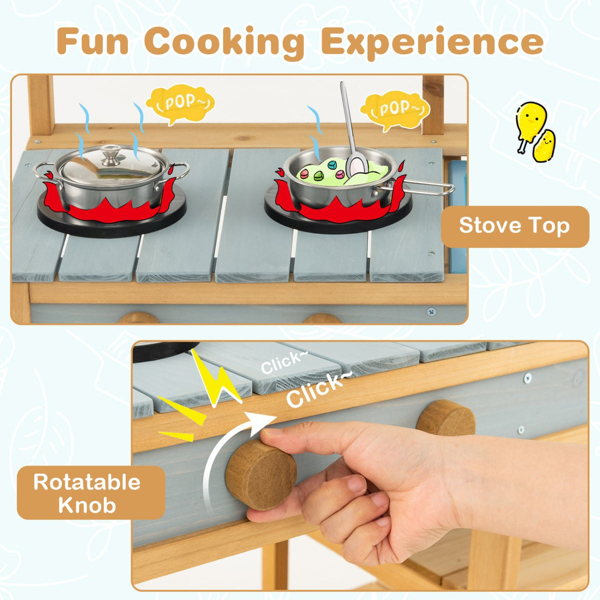 Outdoor Kids Mud Kitchen with Faucet and Water Box view 5