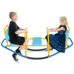 Outdoor Kids Seesaw Swivel Teeter for 3 to 8 Years Old-Blue view 9