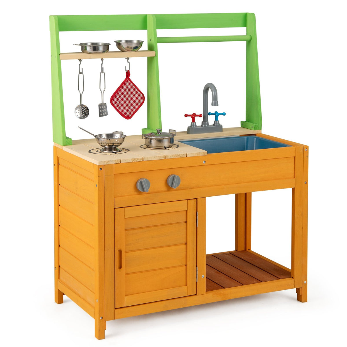 Outdoor Mud Kitchen Playset for Girls and Boys 3+ Years Old-Orange view 4