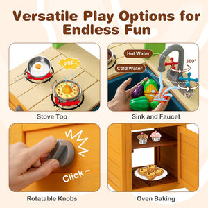 Outdoor Mud Kitchen Playset for Girls and Boys 3+ Years Old-Orange view 6