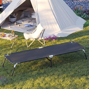 Outdoor Portable Folding Camping Bed for Sleeping Hiking Travel-Black view 2
