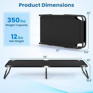 Outdoor Portable Folding Camping Bed for Sleeping Hiking Travel-Black view 5