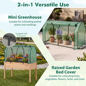 Outdoor Portable Mini Greenhouse with PE Cover and Zippered Door for Vegetables-Green view 6