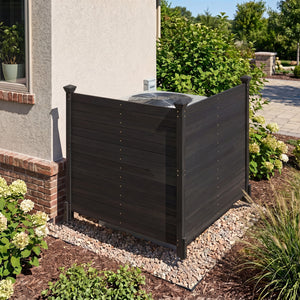 Outdoor Privacy Air Conditioner Fence for Outside and Backyard-Black view 2