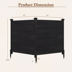 Outdoor Privacy Air Conditioner Fence for Outside and Backyard-Black view 5