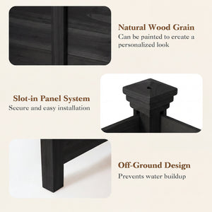 Outdoor Privacy Air Conditioner Fence for Outside and Backyard-Black view 6