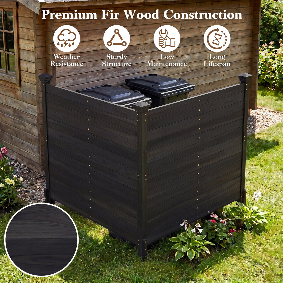 Outdoor Privacy Air Conditioner Fence for Outside and Backyard-Black view 8