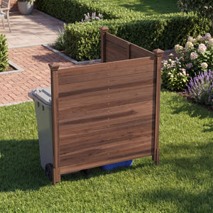 Outdoor Privacy Air Conditioner Fence for Outside and Backyard-Brown view 2