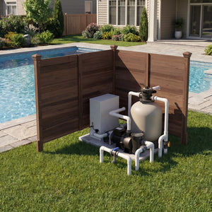 Outdoor Privacy Air Conditioner Fence for Outside and Backyard-Brown view 3