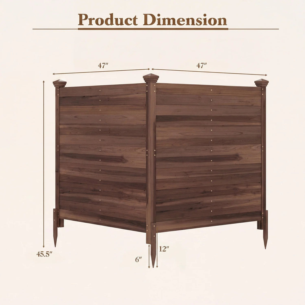 Outdoor Privacy Air Conditioner Fence for Outside and Backyard-Brown view 5